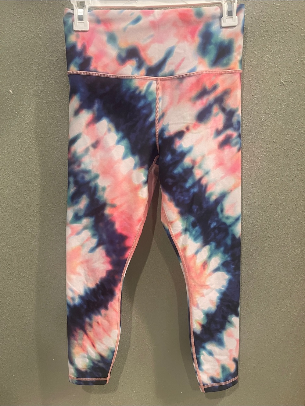 Athleta Tie-Dye Pink & Blue Leggings